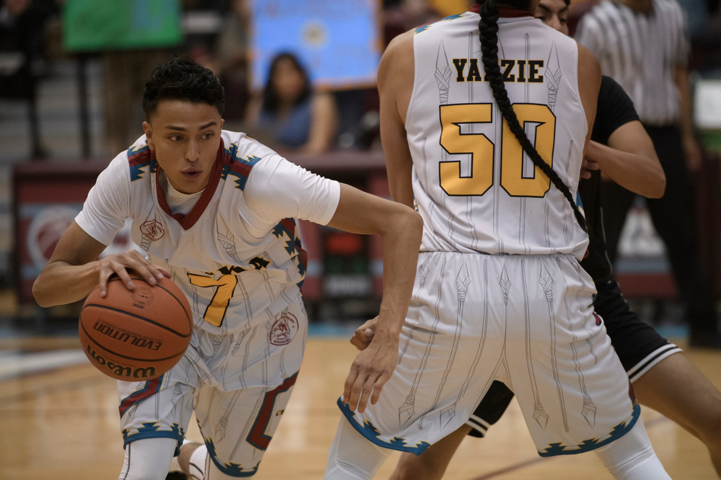 Rez Ball. Kauchani Bratt as Jimmy in Rez Ball. Cr. Lewis Jacobs/Netflix © 2024.