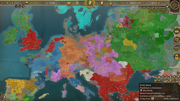 A patchwork of territories on a world map.
