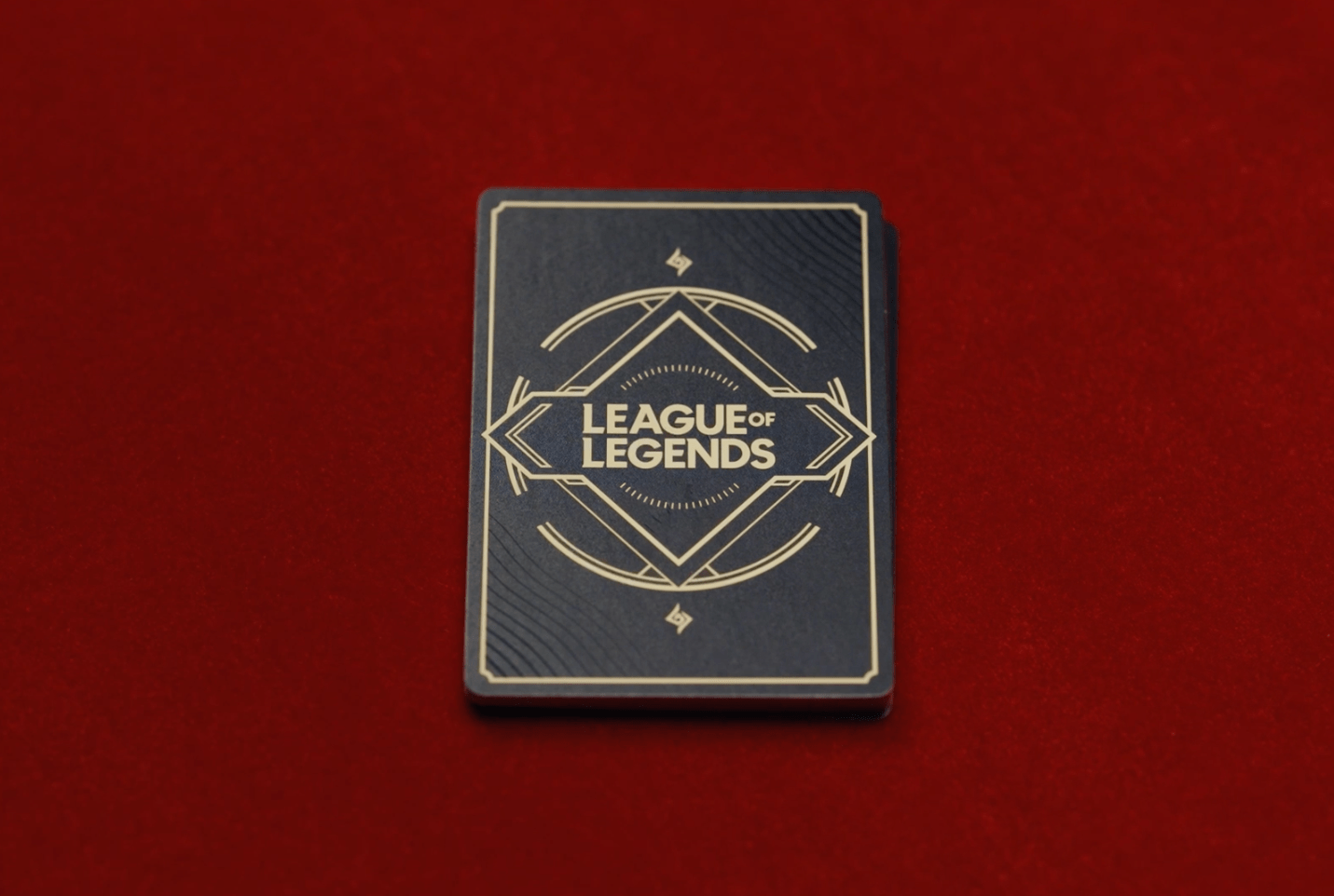 The back of a Project K deck, which says “League of Legends”